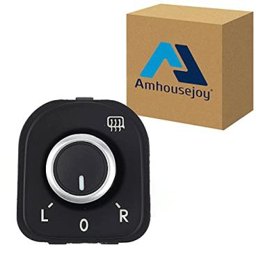 Imagem de Amhousejoy 5Nd959565B Botão de ajuste do espelho retrovisor lateral adequado para Vw Golf Jetta Rabbit Passat GTI Tiguan Cc com função de aquecimento prata