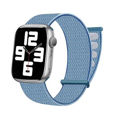 Imagem de Pulseira de nylon compatível com Apple Watch: pulseira esportiva para iWatch Series (Cape Cod Blue, 44/45/46/49/42 mm (série 3 2 1))