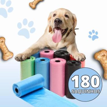Imagem de Kit 12 Rolinhos C/ 15 Sacos De Lixo Coco Pet Gato E Cachorro - Saquinh