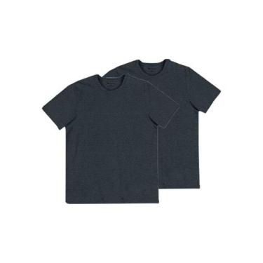 Imagem de Kit com 2 Camisetas Masculina Hering 201, Cinza, M