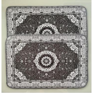 Imagem de Kit 2 Tapete Estampado Indiano Antiderrapante 40x60 Kasilar - Kasilar 