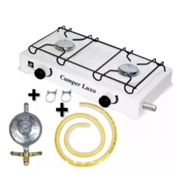 Imagem de Fogão Fogareiro 2 Bocas A Gás De Mesa Com Click E Mangueira - Universa