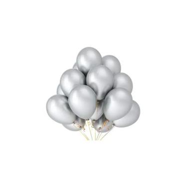 Imagem de Balao 9 Metalizado Bexigas Cores - joy, Branco