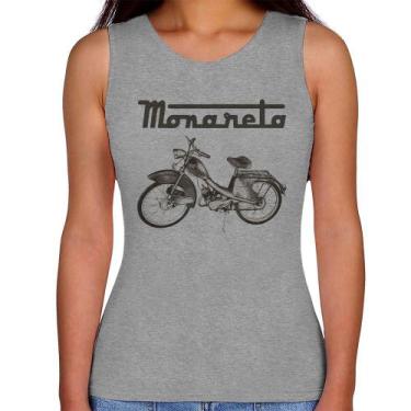 Imagem de Regata Feminina Ciclomotor Monareta - Foca na Moda, Cinza, M