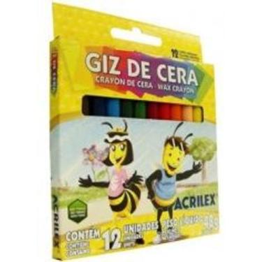 Imagem de Giz De Cera Fino 12 Cores 9012 Acrilex - 1