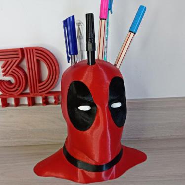 Imagem de Busto Deadpool Porta Canetas - 15cm - 3dLines