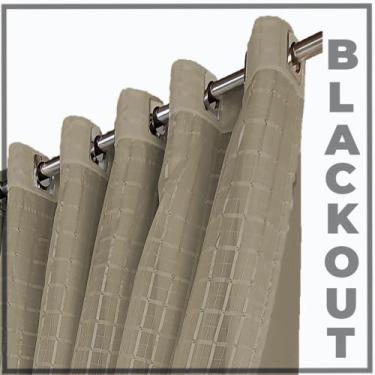 Imagem de cortina blackout Mix corta luz 8,00 x 2,80 voal marrom - Bravin Cortin