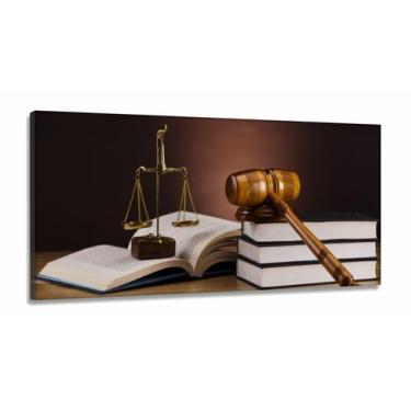 Imagem de Quadro Decorativo Advogados Juiz 130x60 em Tecido Canvas - Wall Frame