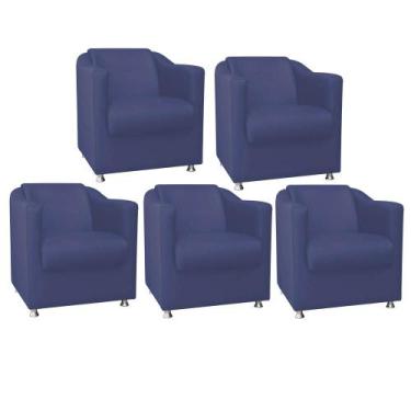 Imagem de Kit 05 Poltrona Cadeira Tilla Decorativa Recepção Sala De Estar materi