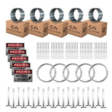 Imagem de Kit Completo Cerca Concertina Simples 30cm 50 Metros - Evolution Metai