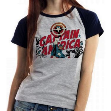 Imagem de Camiseta Baby Look Blusa Feminina Capitão América  Super Herói - Empór