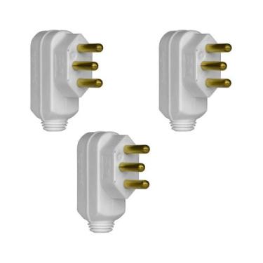 Imagem de Kit 3 Plugues Macho Pial Legrand 2P+T 20A 250V Branco 615933
