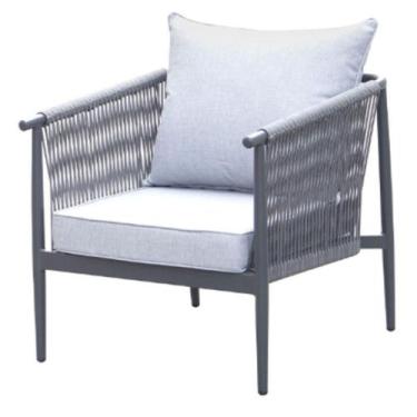 Imagem de Poltrona com Braços Brava Rivatti Alumínio Pintado a Pó Trama Corda Ná