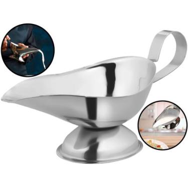 Imagem de Molheira Aladim Para Servir Dispenser Molho Azeite Com Alça Inox 150ml