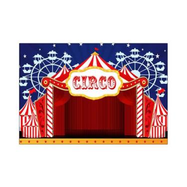 Imagem de Fundo Fotográfico 2,20 x 1,50 - Circo Vermelho Azul e Branco 001 - Via