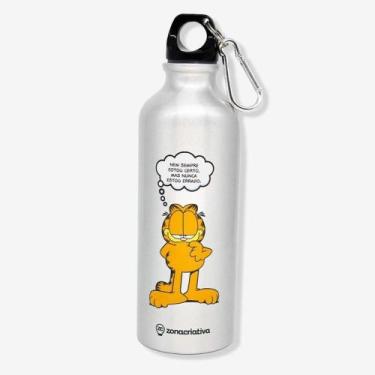 Imagem de Garrafa de aluminio 500ml c/mosquetao garfield