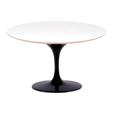 Imagem de Mesa Saarinen Oval Fórmica Branca 180x100cm - Base Preta - mgsaarinen