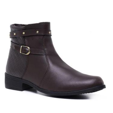 Imagem de Bota Coturno Feminino Cano Baixo Basico Zíper Lateral Gmm Shoes Confor
