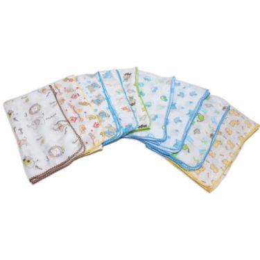 Imagem de Fraldinha De Boca Estampada Com Crochê Kit Com 30 Pçs - Dugu , Masculi