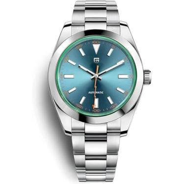 Imagem de Relógios masculinos Pagani Design 1733, movimento automático NH35, espelho de safira, pulseira de aço inoxidável, luminoso, resistente à água de 100 m., Azul