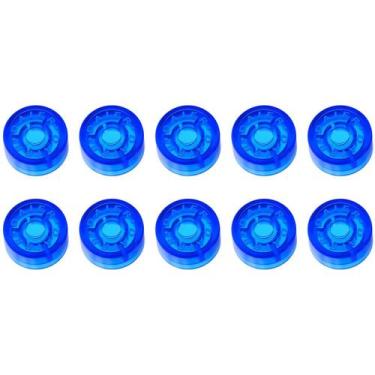 Imagem de Kit 10 Botões Protetor Plastico Footswitch Pedal Topper Azul - Daierte