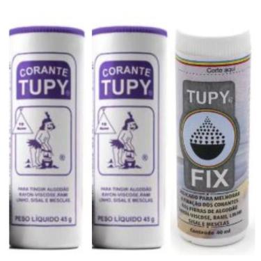 Imagem de Corante Tupy 02 + 1 Fixador Tupy Fix para Tingir Roupa KIT, Roxo