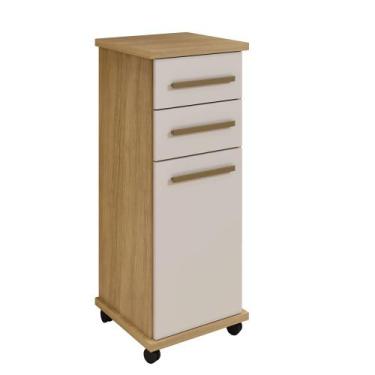 Imagem de Balcão Tókio 2 Gavetas Arte Móveis, Cinamomo/Off White