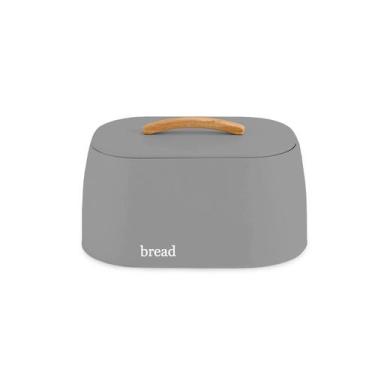 Imagem de Porta Pão Pote P/ Alimentos Grande Metal C/ Tampa Alça Bambu - OU, Cin