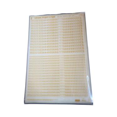 Imagem de Letraset Amarelo  25 X 38cm Algarismo Números Cifrões PT115