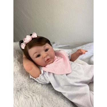 Imagem de Bebê reborn menina artesanal cabelo fio a fio com mamadeira - Mundo Az