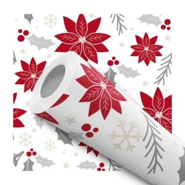 Imagem de Papel de Parede Adesivo Floral Natal Vermelho Azevinho Moderno Quarto 