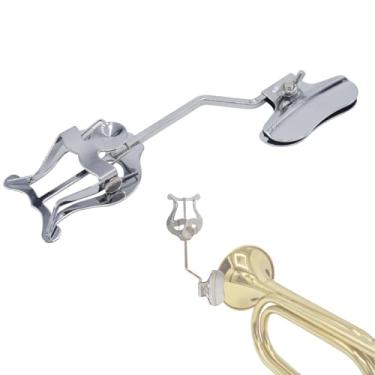 Imagem de CashBeat Lira de trompete, clipe de suporte de partitura de metal para trompetes, trombones, instrumentos de latão, fácil de instalar, lira de música resistente e portátil