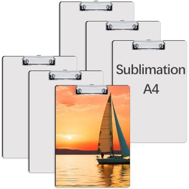 Imagem de AiDiYGECO Pacote Com 6 Blocos De Pranchetas De Sublimação Em Massa Mdf Para Pranchetas De Sublimação A4 Tamanho Carta 8,8'' X 12,4'' Para Sublimação De Professores Em Branco Para Produtos De Escritór