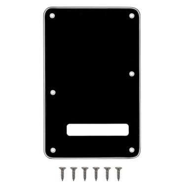 Imagem de Placa traseira de guitarra com 6 furos Strat Tremolo para Fender USA/Mexican Standard Stratocaster (preto)