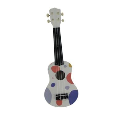 Imagem de menolana Ukulele infantil, brinquedo de violão, 21 polegadas, ukulele de madeira, brinquedo educacional clássico para crianças, 21" Montessori, brinquedo , Branco