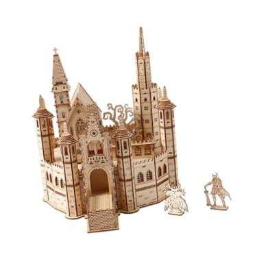 Imagem de YIJU Quebra-cabeça de castelo de madeira 3d, projeto diy, artesanato, hobby, brinquedo criativo, kit de construção diy, kit de modelo de castelo para