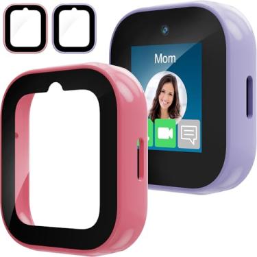 Imagem de ZOOROO Pacote com 3 capas compatíveis com Sync Up Kids Watch 2 protetores de tela para crianças, capa protetora geral de policarbonato rígido com acessórios de capa de vidro temperado 9H, roxo claro +
