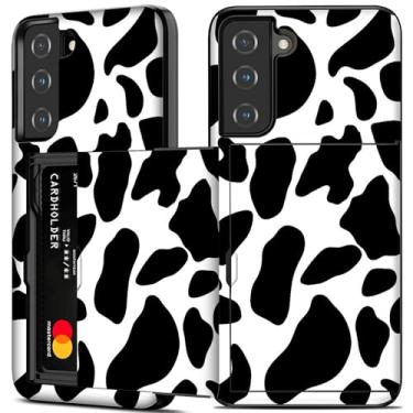 Imagem de Dikoer Capa carteira para Samsung Galaxy S25 5G/Samsung Galaxy S24 5G de 6,2 polegadas, compartimento para cartão de crédito resistente, compartimento para identidade, policarbonato rígido, à prova de