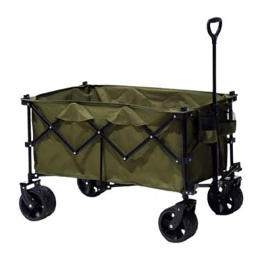 Imagem de carroça Carrinho de vagão com rodas dobrável, vagão utilitário para acampamento, lounge, praia, grande capacidade, 190l, carrinho de mão dobrável