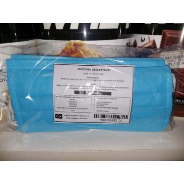 Imagem de Mascara Descartável Dupla - Pacote com 5 Unidades - Malaba, Azul