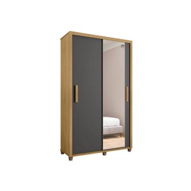 Imagem de Guarda Roupa Suécia Com Espelho Cinamomo/Grafite - RV Móveis