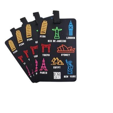 Imagem de Kit 4 Tag Identificador Mala Viagem Etiqueta Bagagem Mochila - MultiA,