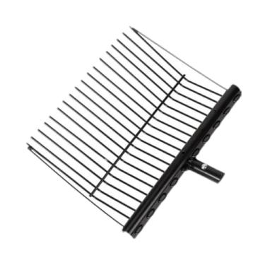 Imagem de Gralara Cabeça de garfo de estrume de metal com dentes angulares para a barraca de cavalos, pegando esteros para criação de animais de criação de animais,