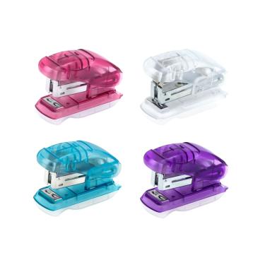 Imagem de Grampeador Plástico Mini 10 Fls Base 6cm BRW - Translúcido