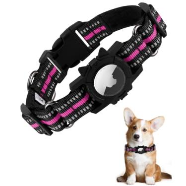 Imagem de EnjoIt Coleira para cães AirTag, coleira refletiva AirTag para Apple, coleira durável para cães com suporte para AirTag, acessórios ajustáveis para AirTag, coleira para animais de estimação para cães