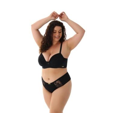 Imagem de Conjunto de lingerie plus size com Bojo e fio dental duplo - Encanto d