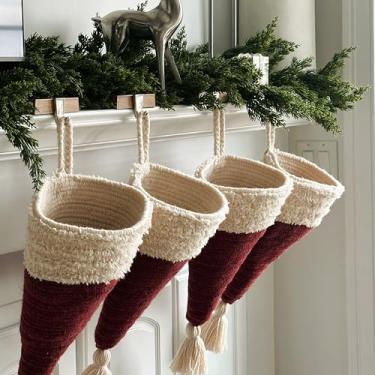 Imagem de Cesta de meia de Natal – vermelho azevinho 5 x 20 x 35 cm