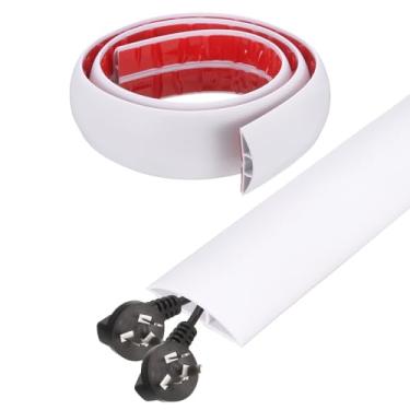 Imagem de HARFINGTON Capa de cabo de 1,2 m L 0,5 x A 0,3 Canal interno PVC esconde extensão, protetor de fios para evitar desvios de cabos, gerenciamento de cabos, branco