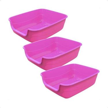 Imagem de Combo 3 Bandeja Jumbox Pet Injet - Rosa