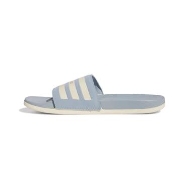 Imagem de adidas Tênis adulto unissex Adilette Comfort Slide, Cinza mágico/branco maravilha/dourado metálico, 16 Women/15 Men